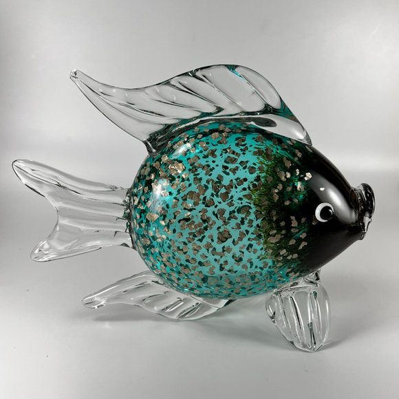 Kissing Fish Figurine Paperweight Art Glass Multicolor Decorative - Picture 2 of 12
